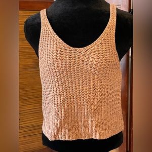Crochet style pullover sweater top